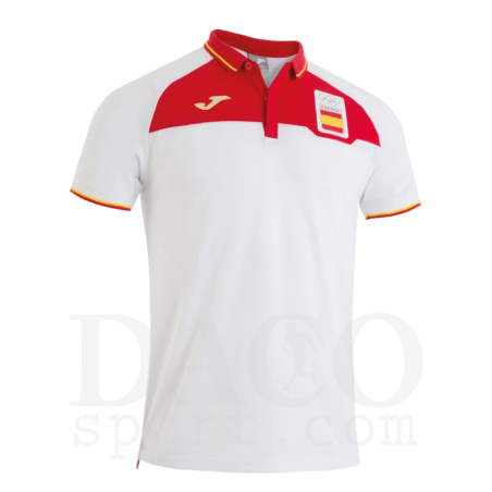 Joma 303011 Polo ESPANA Nazionale Atletica MC Uomo Bianco