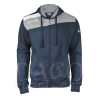 Sportika 7454 Felpa Zip Intera e Cappuccio TORONTO Uomo Blu-Grigio-Bianco