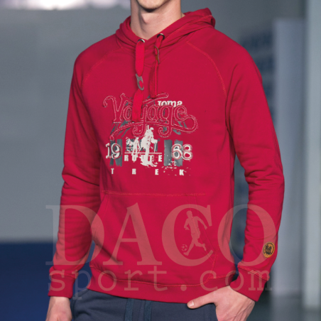 Joma 100708 Felpa con Cappuccio CASUAL Uomo Rosso