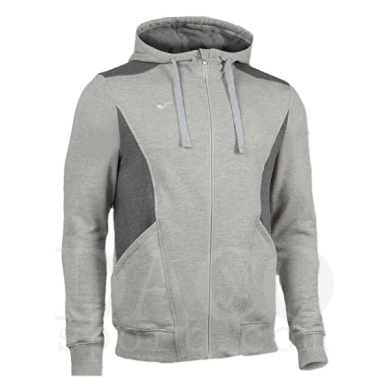 Joma 100444 Felpa Zip Intera con Cappuccio COMFORT Uomo Grigio
