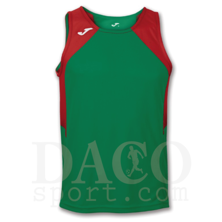 Joma 100020 Canotta Running RECORD Uomo Verde-Rosso