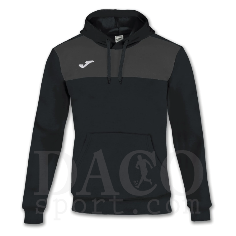 Joma 101106 Felpa con Cappuccio WINNER Uomo Nero-Antracite