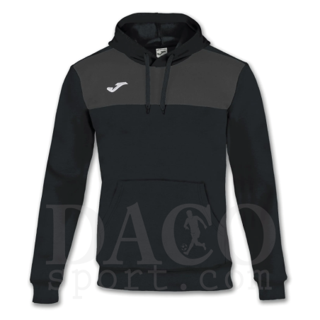 Joma 101106 Felpa con Cappuccio WINNER Uomo Nero-Antracite