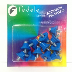 Blister Tacchetti Nylon/Metallo Monocolore mm 13/16 azzurro (12 pz)
