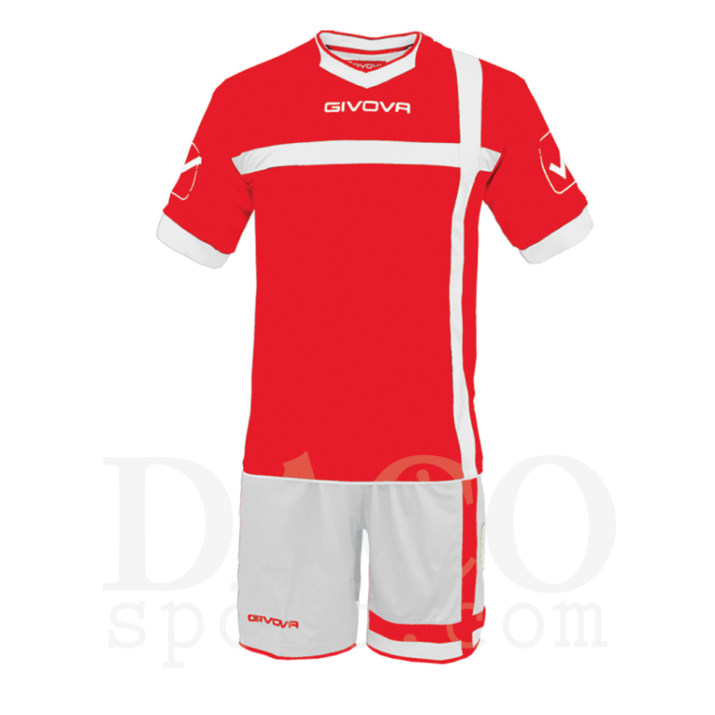 Givova KITC032 Completo Gara CROCE MC Rosso-Bianco