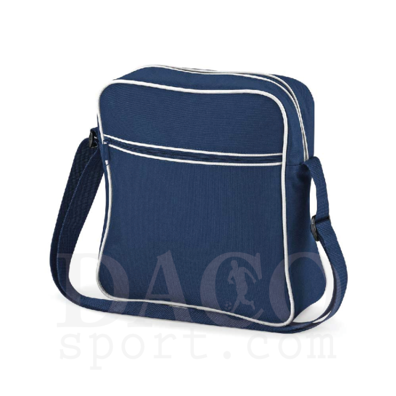 BagBase BG16 Tracolla Retro Flight Blu-Bianco