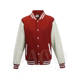 AWDis JH043 Felpa College UNIVERSITY Rosso-Bianco