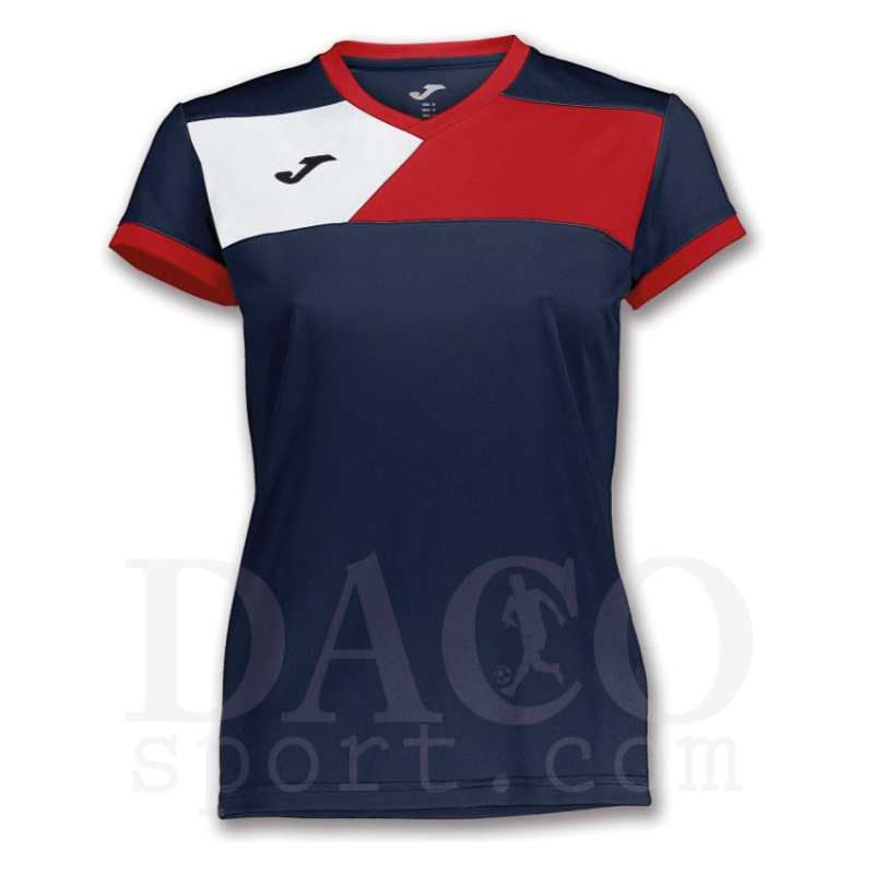 Joma 900385 Maglia Gioco CREW II MC Donna Blu-Bianco-Rosso