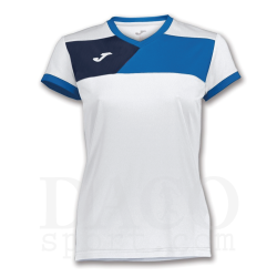 Joma 900385 Maglia Gioco CREW II MC Donna Bianco-Blu-Azzurro