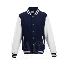 AWDis JH043J Felpa College UNIVERSITY Blu-Bianco