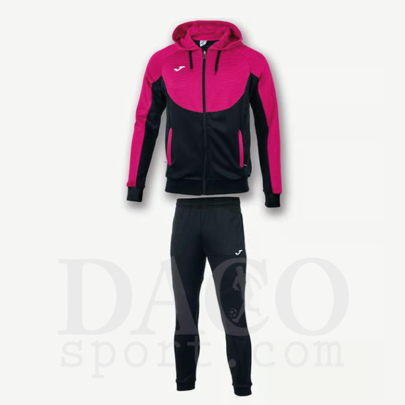 Joma 101019 Tuta con Cappuccio ESSENTIAL Uomo/Bambino Nero-Fucsia
