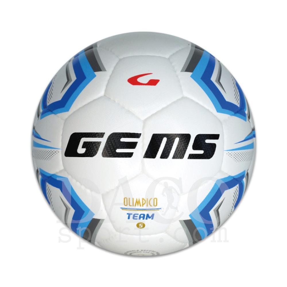 Gems UN06-0302 Pallone da Calcio OLIMPICO n.5 Bianco/Azzurro