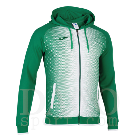 Joma 101285 Giacca Tuta con Cappuccio SUPERNOVA Uomo Verde/Bianco