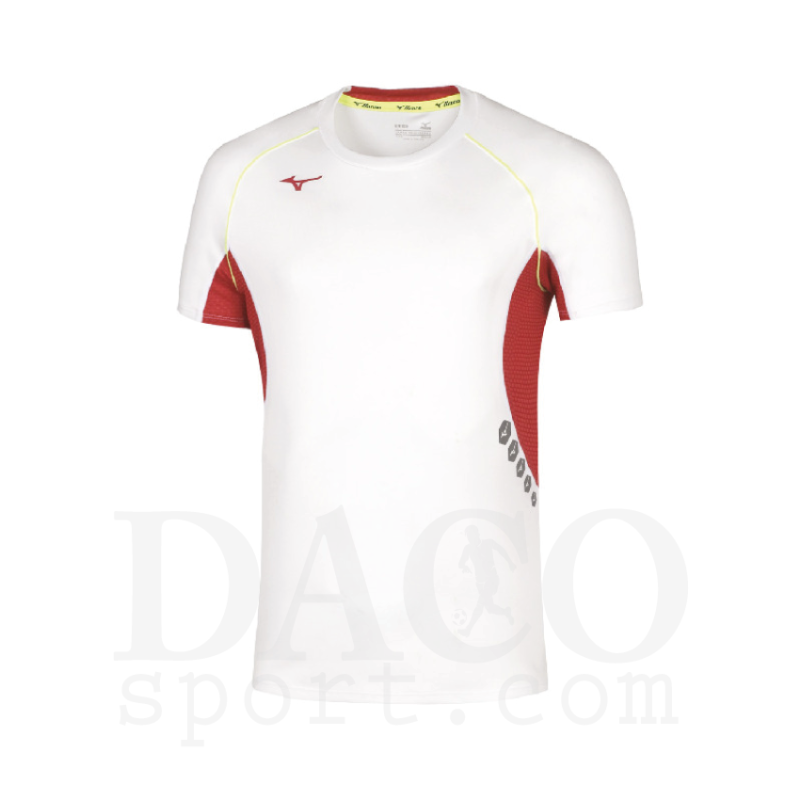 Mizuno U2EA7002 Maglia Running PREMIUM JPN TEE MC Uomo Bianco-Rosso