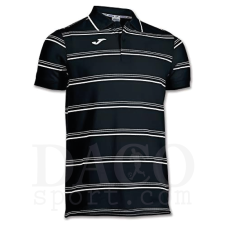 Joma 100202 Polo NAVAL MC Uomo/Bambino Nero-Bianco
