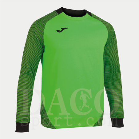 Joma 101510 Felpa Girocollo ESSENTIAL II Uomo/Bambino VerdeFluo-Nero
